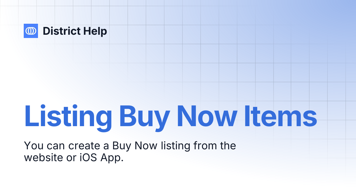 Listing Buy Now Items | District Help